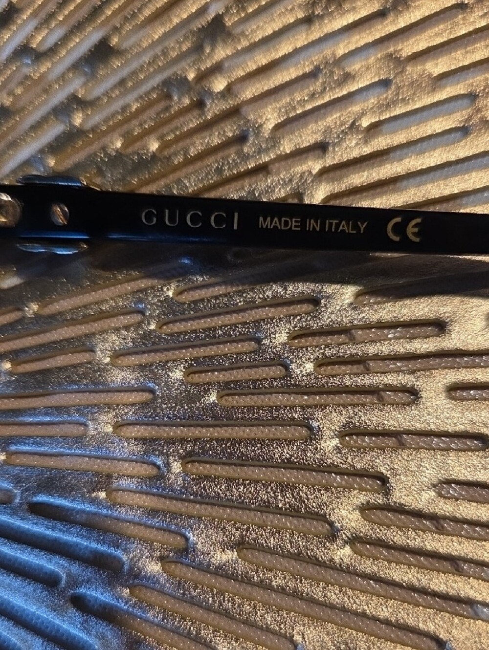 Gucci Black Women's Square Sunglasses with Gold Accents - Picture 7 of 9